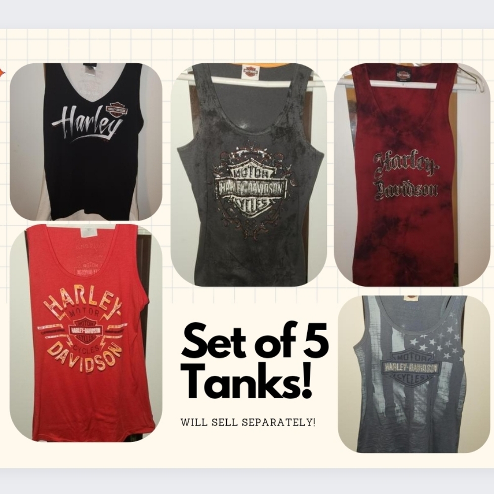 Set of 5 Harley-Davidson Tank Tops